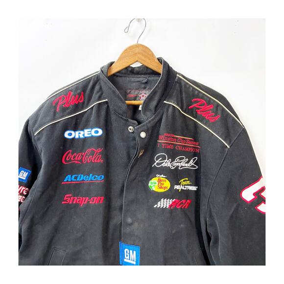 Vintage Dale Earnhardt Goodwrench Service Plus Black NASCAR Jacket Men’s Large - Picture 2 of 13
